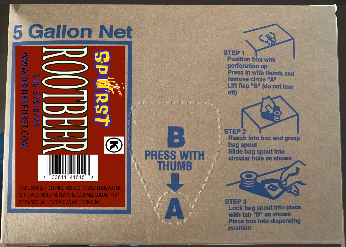 Root Beer Syrup-Commercial Beverage Root Beer Drink| Spurst Beverage Corp