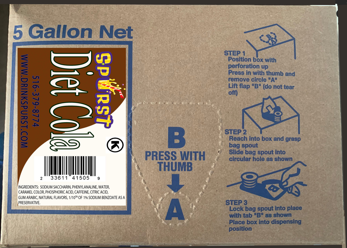 Diet Cola Syrup-Commercial Beverage Diet Cola Drink| Spurst Beverage Corp