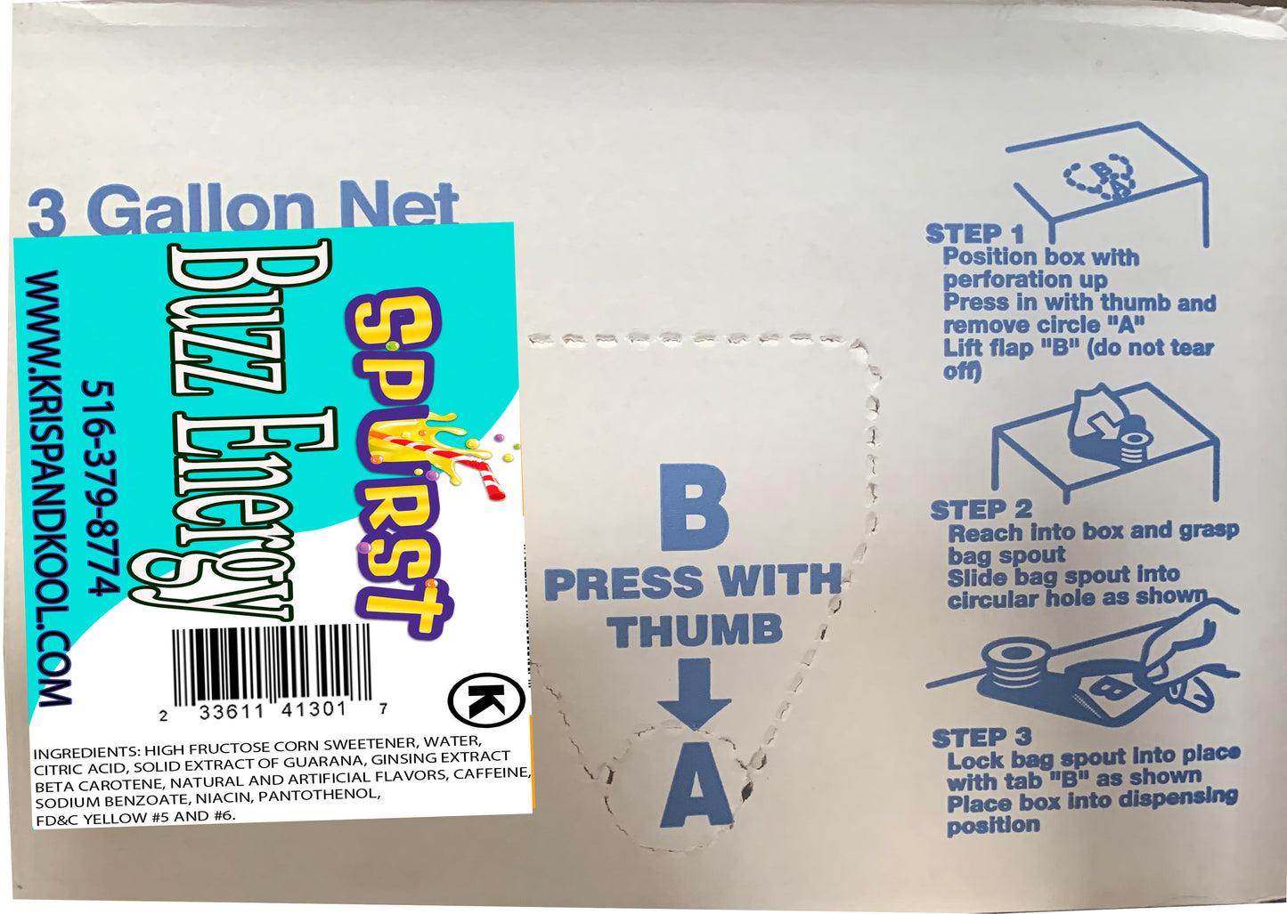 Buzz Energy Syrup-Commercial Beverage Energy Drink| Spurst Beverage Corp